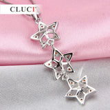 Red Zircon Star Pendant 925 Silver