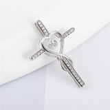 Sterling Silver Pearl Necklace Pendant Mounting CZ Cross Pendant Charms SP428SB