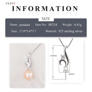 Sterling Silver DIY Pearl Pendant Fit 7mm Pearl Necklace Pendant SP234SB