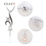 Sterling Silver DIY Pearl Pendant Fit 7mm Pearl Necklace Pendant SP234SB