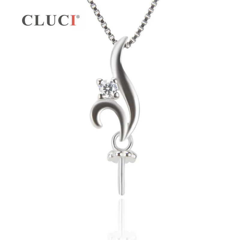 Sterling Silver DIY Pearl Pendant Fit 7mm Pearl Necklace Pendant SP234SB