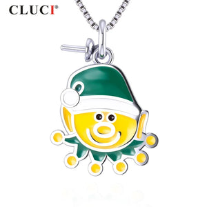 Sunshine Smile Face Silver 925 Gift Pearl Pendant Charm for Necklace