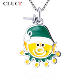 Sunshine Smile Face Silver 925 Gift Pearl Pendant Charm for Necklace