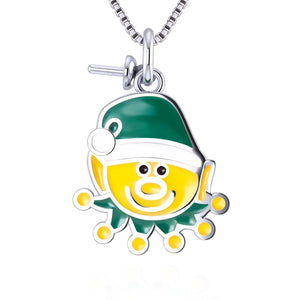 Sunshine Smile Face Silver 925 Gift Pearl Pendant Charm for Necklace