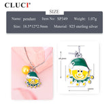 Sunshine Smile Face Silver 925 Gift Pearl Pendant Charm for Necklace