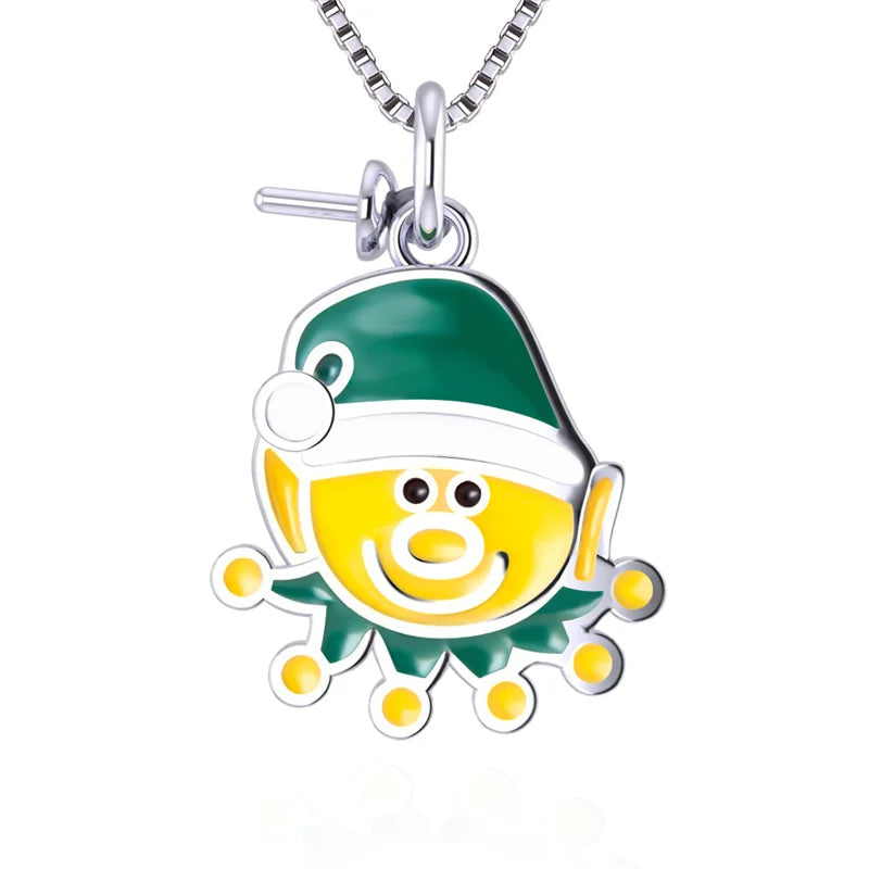 Sunshine Smile Face Silver 925 Gift Pearl Pendant Charm for Necklace