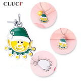 Sunshine Smile Face Silver 925 Gift Pearl Pendant Charm for Necklace