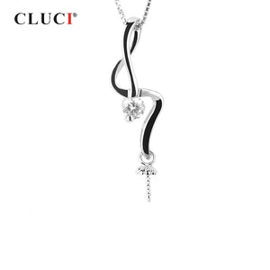 925 Silver Pearl Pendant Mounting Zircon Charm Pendant