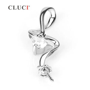 925 Silver Pearl Pendant Mounting Zircon Charm Pendant