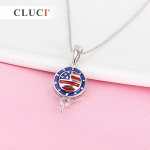 July 4th Star & Stripes Pendant Necklace with Flag Accessory