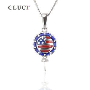 July 4th Star & Stripes Pendant Necklace with Flag Accessory