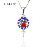 July 4th Star & Stripes Pendant Necklace with Flag Accessory