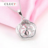 925 Silver Rose Pendant Choker Collar SP185SB