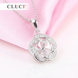 925 Silver Rose Pendant Choker Collar SP185SB