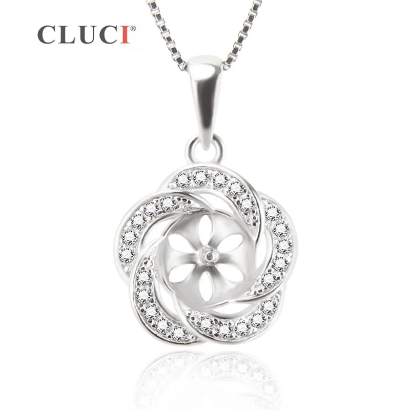 925 Silver Rose Pendant Choker Collar SP185SB