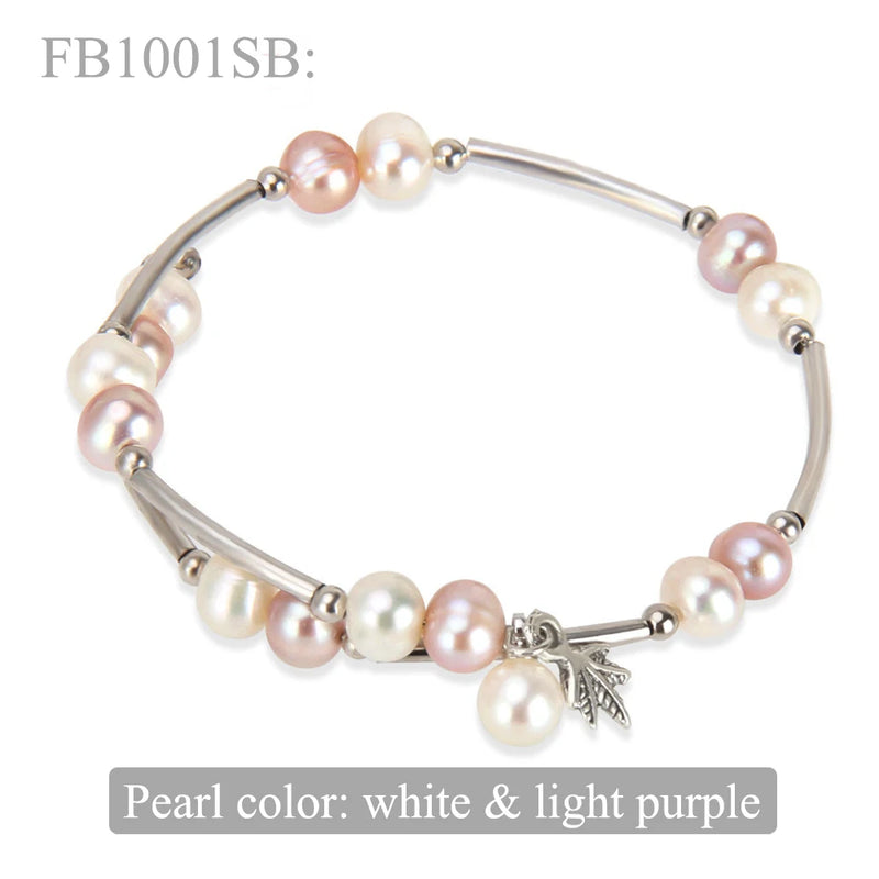Freshwater Pearl Bracelet Charm Jewelry FB1001SB