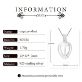 925 Sterling Silver Locket Pendant Heart Pearl Cage SC024SB