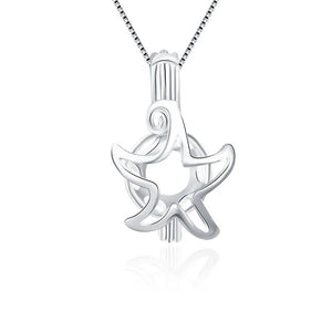925 Silver Starfish Pearl Cage Locket Pendant SC008SB