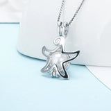 925 Silver Starfish Pearl Cage Locket Pendant SC008SB