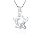 925 Silver Starfish Pearl Cage Locket Pendant SC008SB