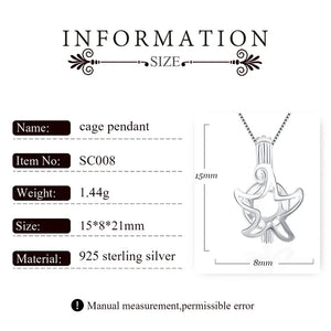 925 Silver Starfish Pearl Cage Locket Pendant SC008SB