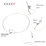 925 Sterling Silver Chain Necklace w/ Spring Clasp for Pendant