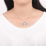 Women 925 Sterling Silver Flying Bat Pendant Pearl Locket SC135SB