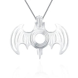 Women 925 Sterling Silver Flying Bat Pendant Pearl Locket SC135SB