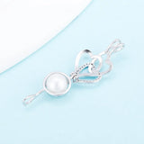 925 Sterling Silver Zircon Three Hearts Cage Pendant