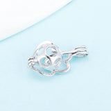 925 Sterling Silver Zircon Three Hearts Cage Pendant
