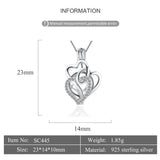 925 Sterling Silver Zircon Three Hearts Cage Pendant