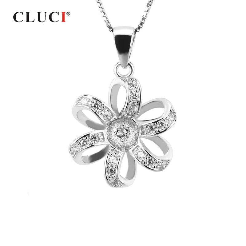 925 Silver Flower Pendant for Necklace SP027SB