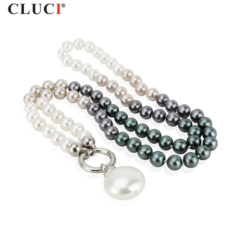 Shell Pearl Necklace Beads Sweater Chain Necklace