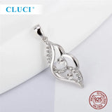 Sterling Silver CZ Pearl Pendant Setting Charm