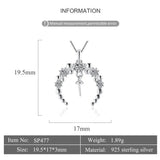 Moon Shaped 925 Silver Necklace Pendant for DIY Round Pearl
