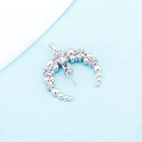 Moon Shaped 925 Silver Necklace Pendant for DIY Round Pearl