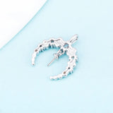 Moon Shaped 925 Silver Necklace Pendant for DIY Round Pearl