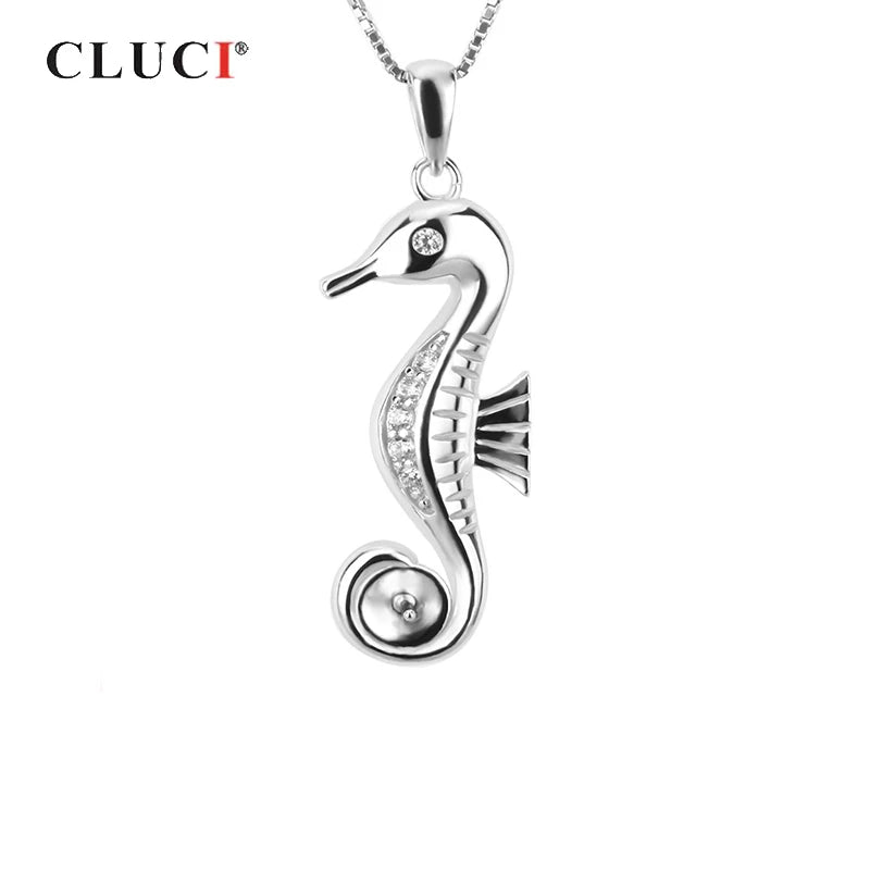 925 Silver Seahorse Pendant Mounting for Jewelry