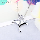 925 Sterling Silver Fish Tail Pearl Pendant DIY Jewelry