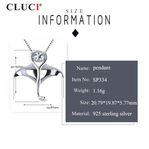 925 Sterling Silver Fish Tail Pearl Pendant DIY Jewelry