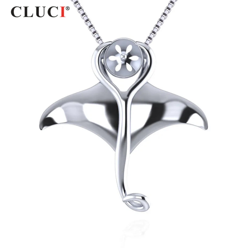 925 Sterling Silver Fish Tail Pearl Pendant DIY Jewelry