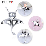 925 Sterling Silver Fish Tail Pearl Pendant DIY Jewelry