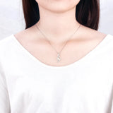 925 Silver Twist Necklace Pendant Mounting Zircon Round Pearl Jewelry
