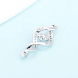925 Silver Twist Necklace Pendant Mounting Zircon Round Pearl Jewelry