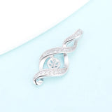 925 Silver Twist Necklace Pendant Mounting Zircon Round Pearl Jewelry
