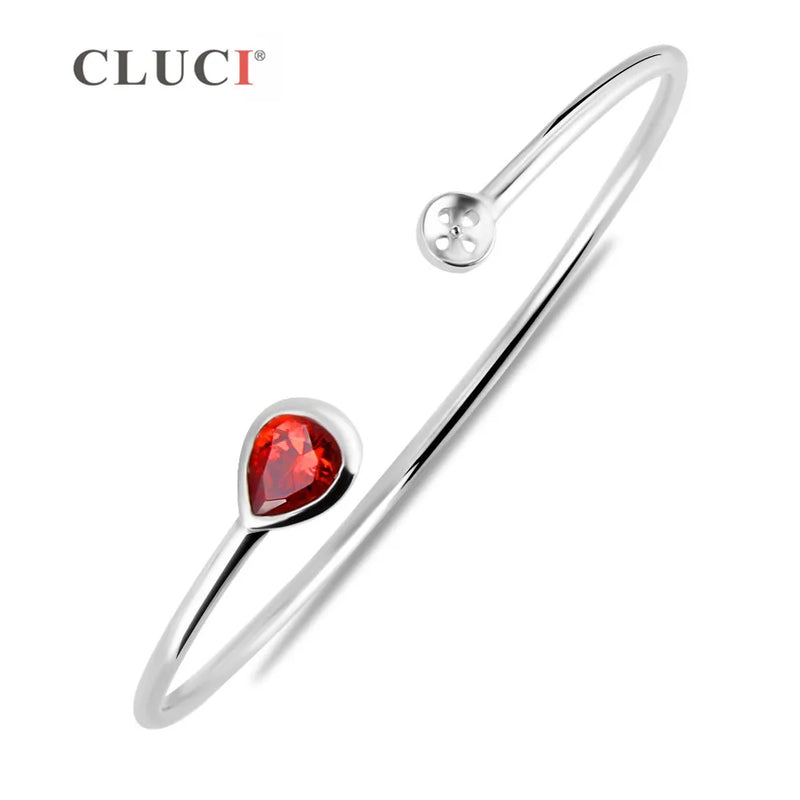 Zircon Bead Charms 925 Sterling Silver Bracelet for Women
