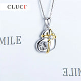 925 Silver Heart Pendant Necklace with Pearl for Women Christmas Gift