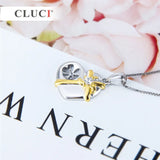 925 Silver Heart Pendant Necklace with Pearl for Women Christmas Gift