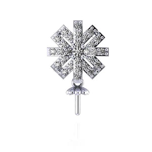 Zircon Silver 925 Snowflake Pendant for Pearl Necklace