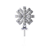 Zircon Silver 925 Snowflake Pendant for Pearl Necklace